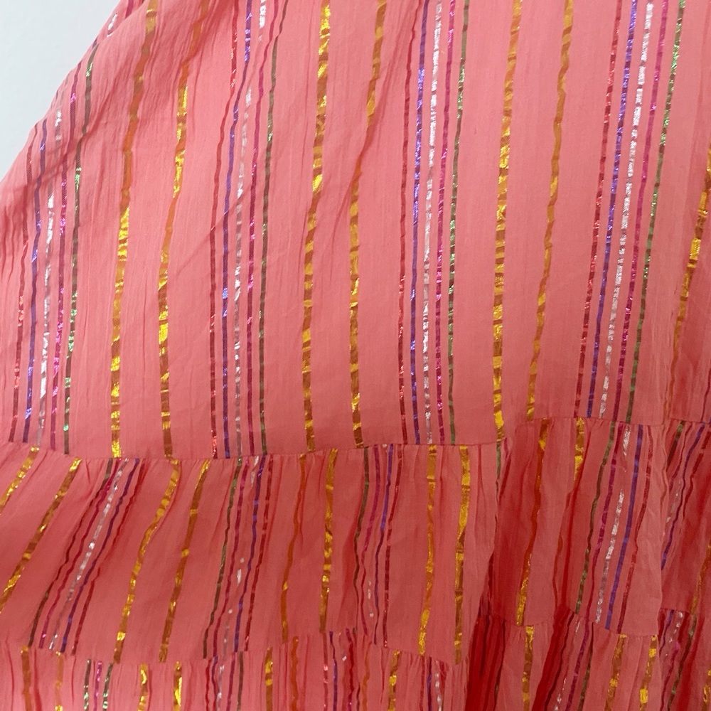 SUNDRESS Suzie Maxi Dress Sao Paolo Rainbow Metallic Stripe Bright Pink XL NWT - Picture 9 of 13